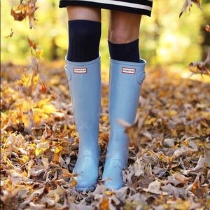 Blue hunter boots